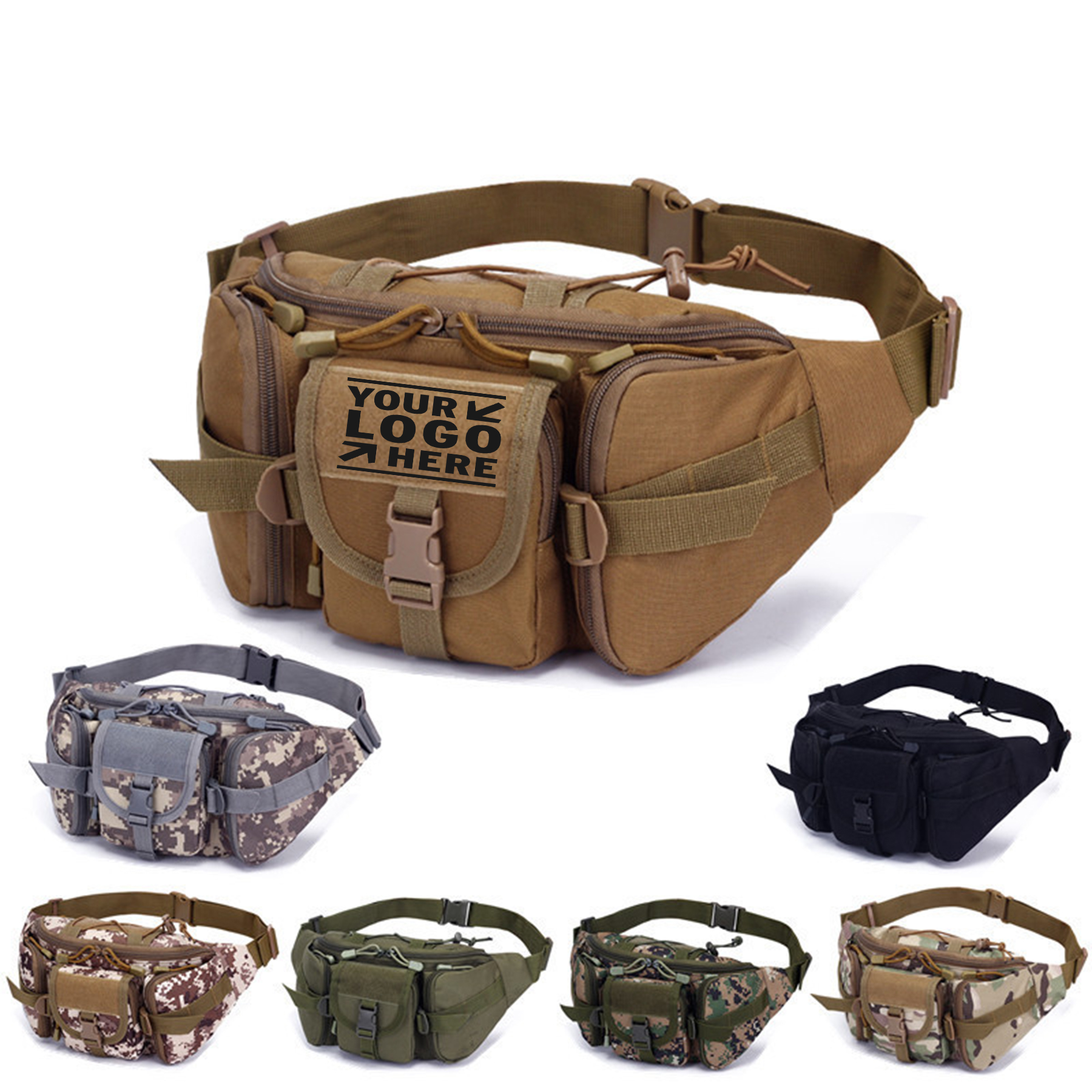 Military Tactical Waist Pack 900D Nylon Oxford Portable Water Resistant EDC Fanny Hip Bum Bag