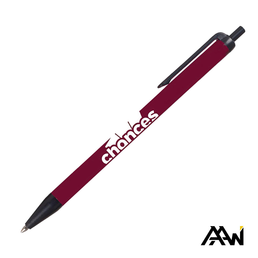Value Slim Pen w/Glossy Colored Barrel - Matte Black Accent 2