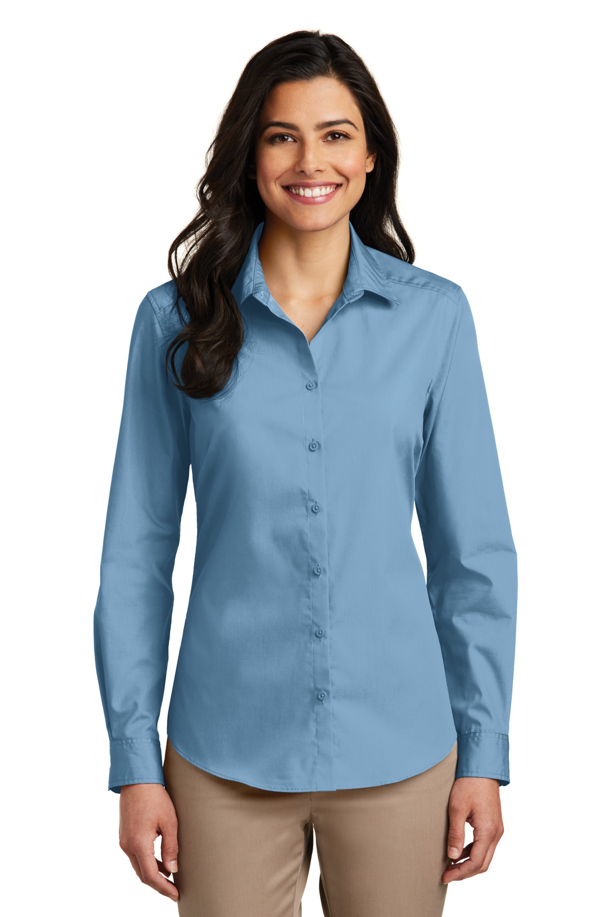 Port Authority Women's Long Sleeve Carefree Poplin Shirt. LW100 85
