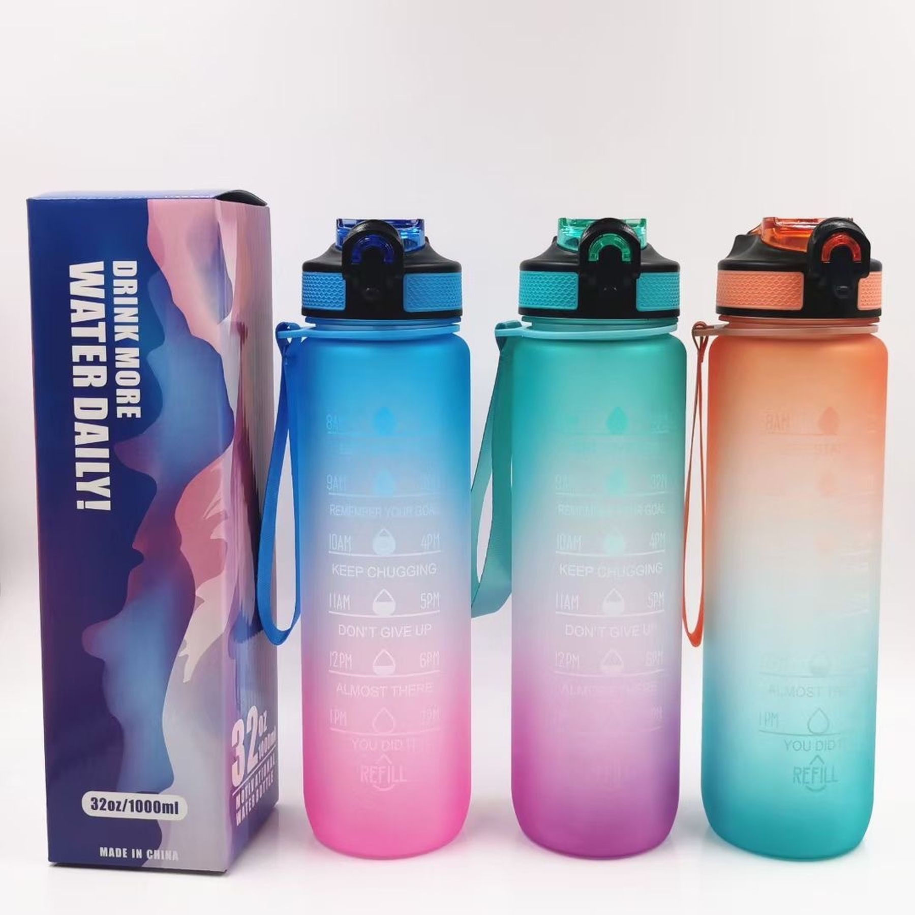 32Oz Motivational Fitness Leak-Proof Sports Water Bottle 2