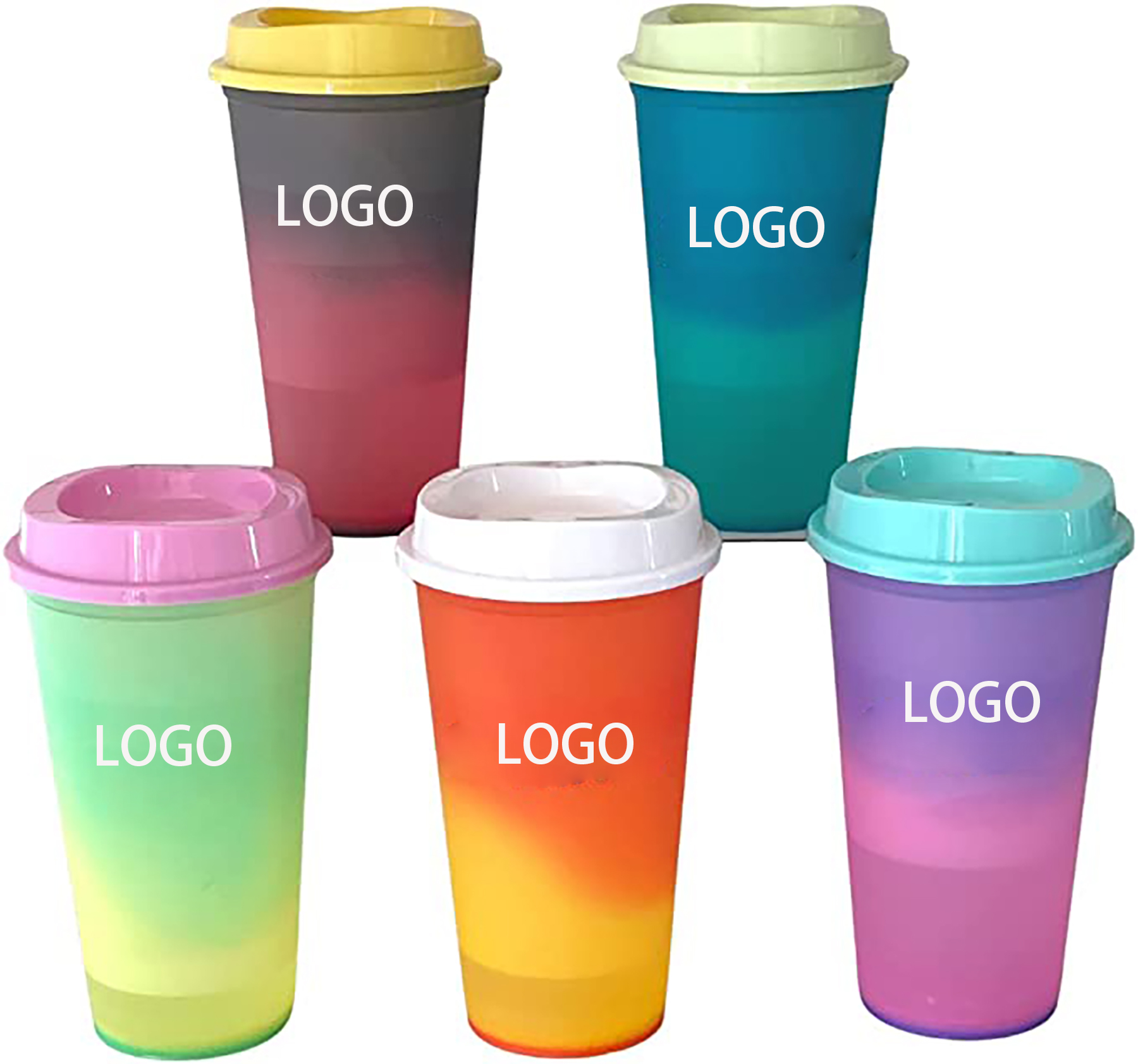 16 oz Hot Color Changing Cups w/ Lid 2