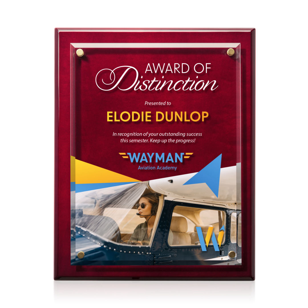 Caledon VividPrint™ Plaque - Rosewood/Gold 4