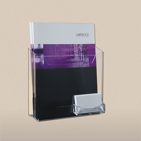 Single Pocket Brochure Holder for 8-1/2w x 8h x 2d Black Acrylic