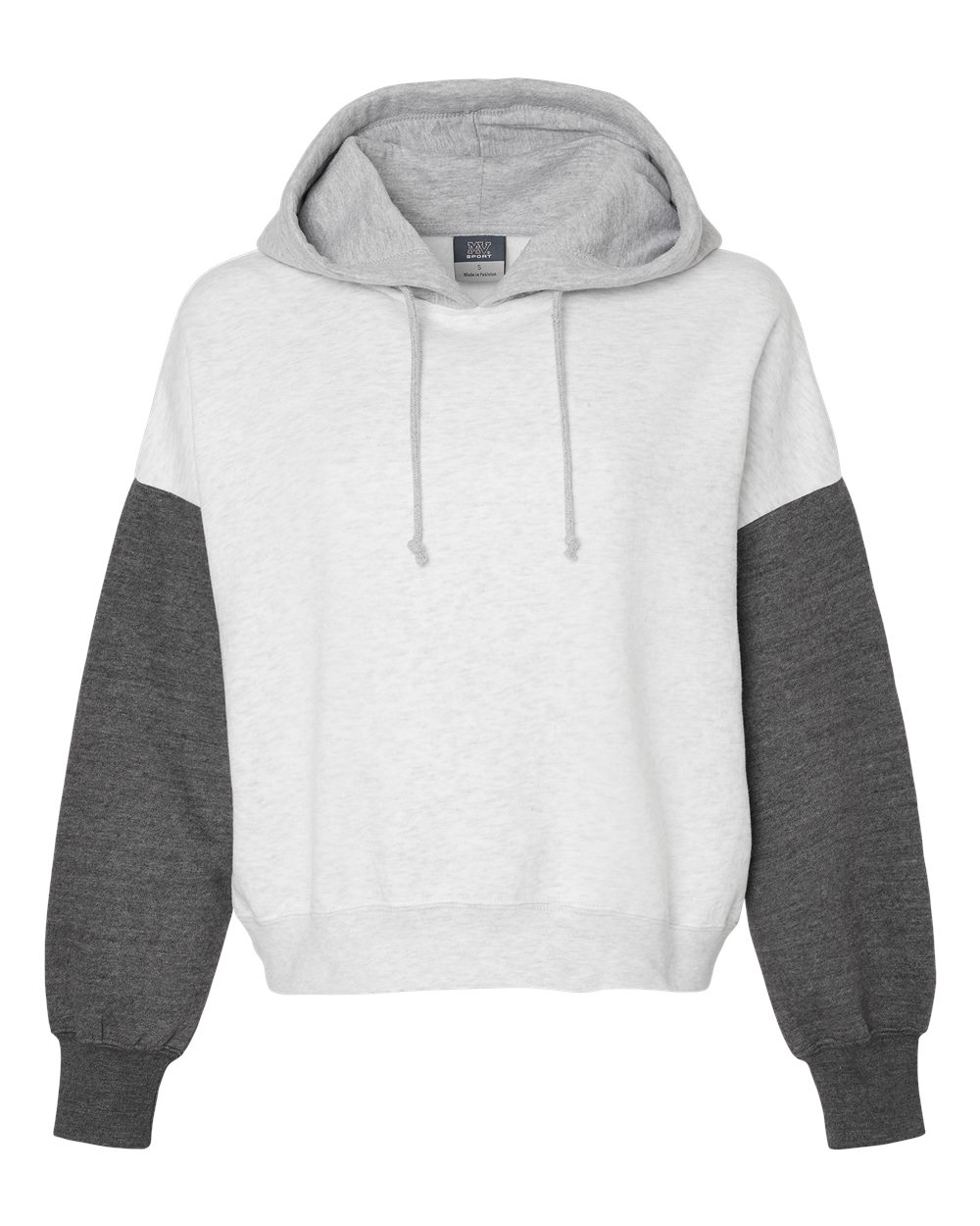 Women's Sueded Fleece Colorblocked Crop Hooded Sweatshirt - W23716 31