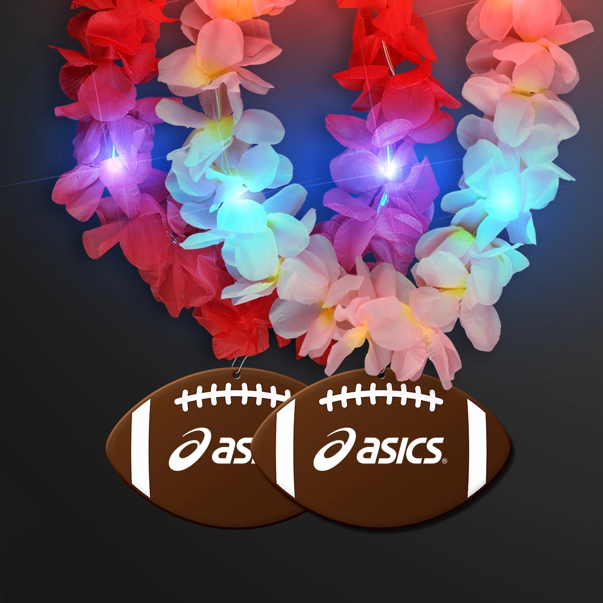 Light Up Hawaiian Leis with Custom Football Medallion 1