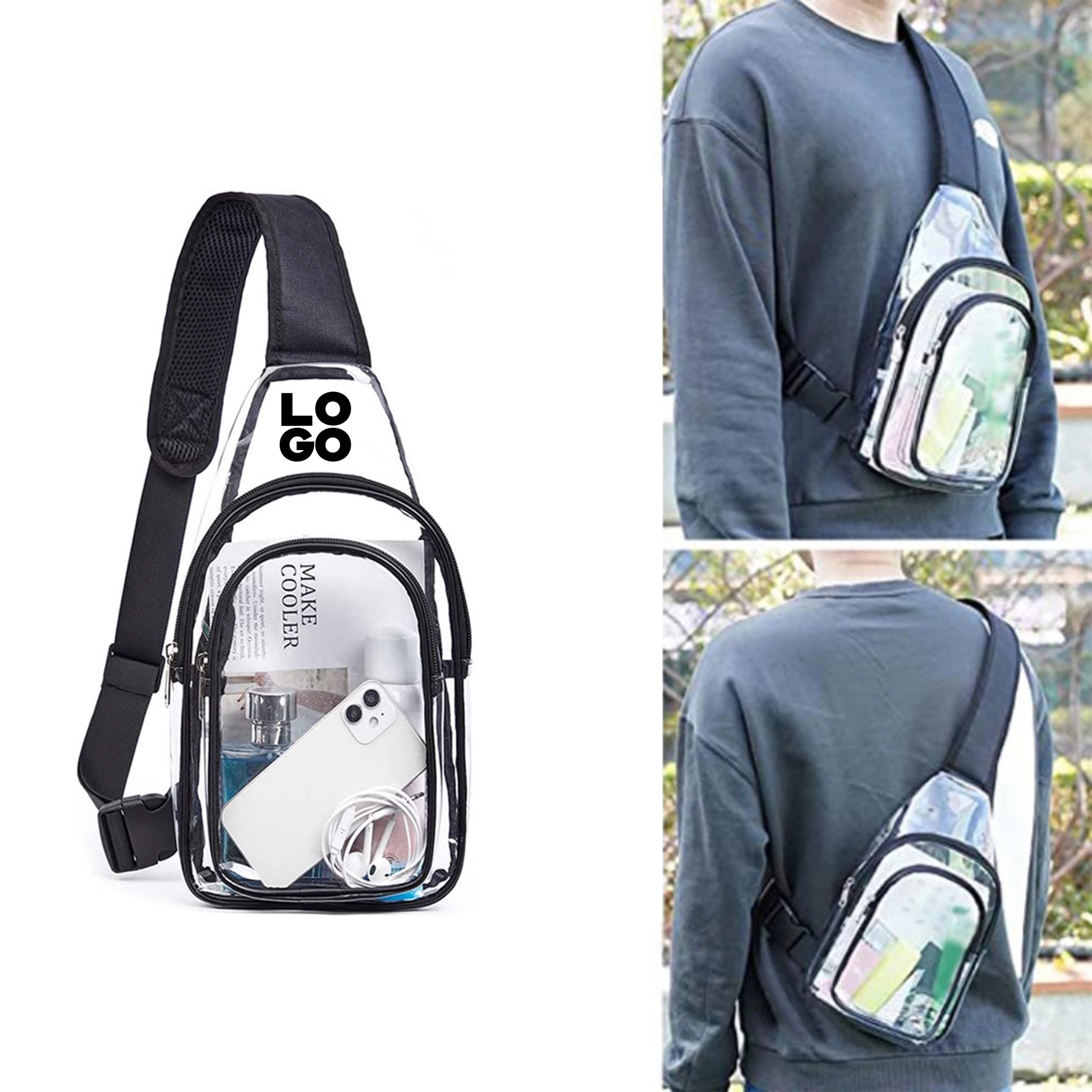 Multipurpose Clear Crossbody Sling Backpack 1
