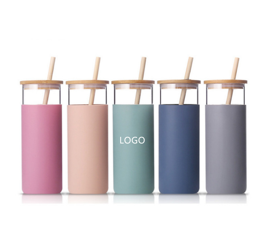 500ML Glass Cup with Lid/Straw 2