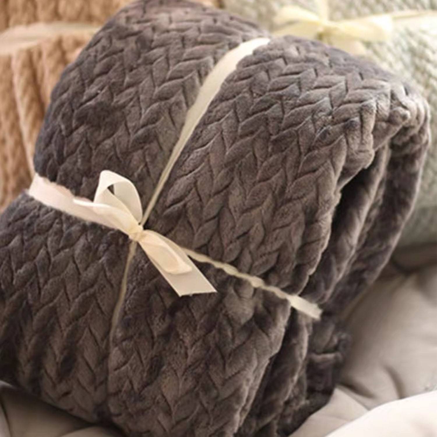 Flannel wheat ear pattern blanket 5