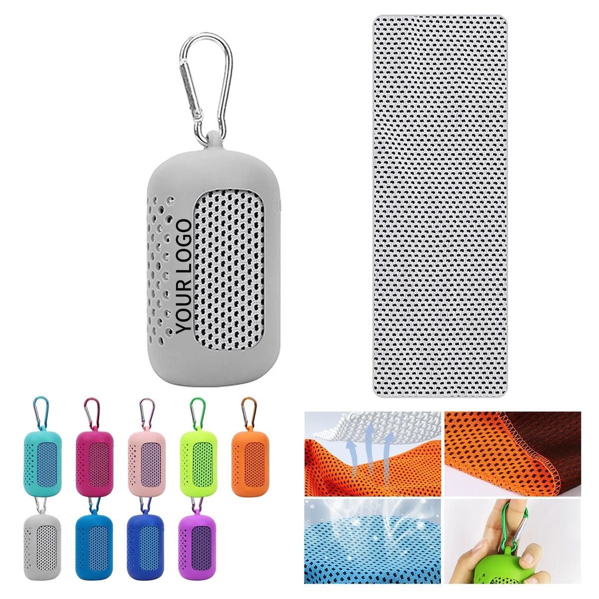 Polyester Workout Towel with Portable Silicone Pouch 5