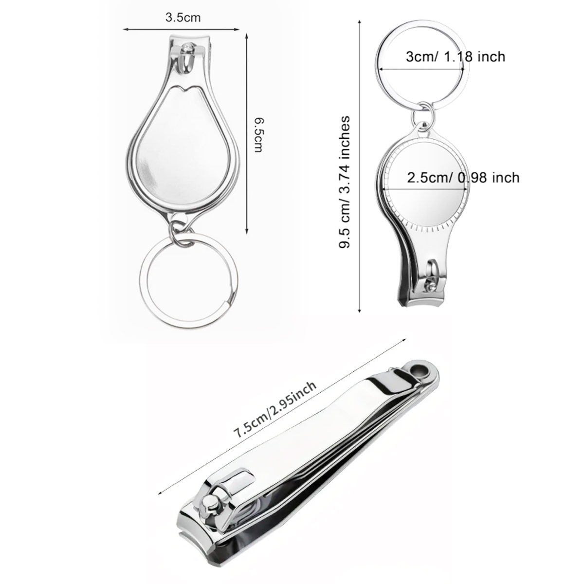 Metal Nail Clipper Keychain with Custom Logo Area 4