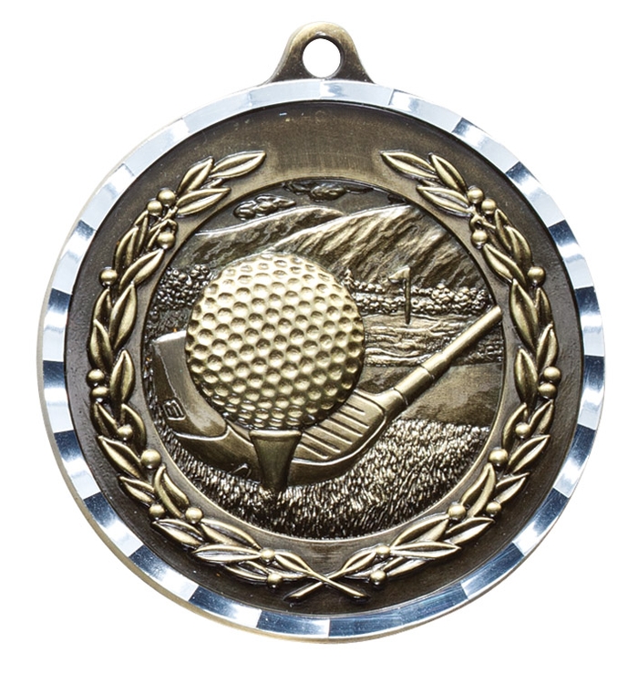 2" Golf Diamond Cut Medal 2