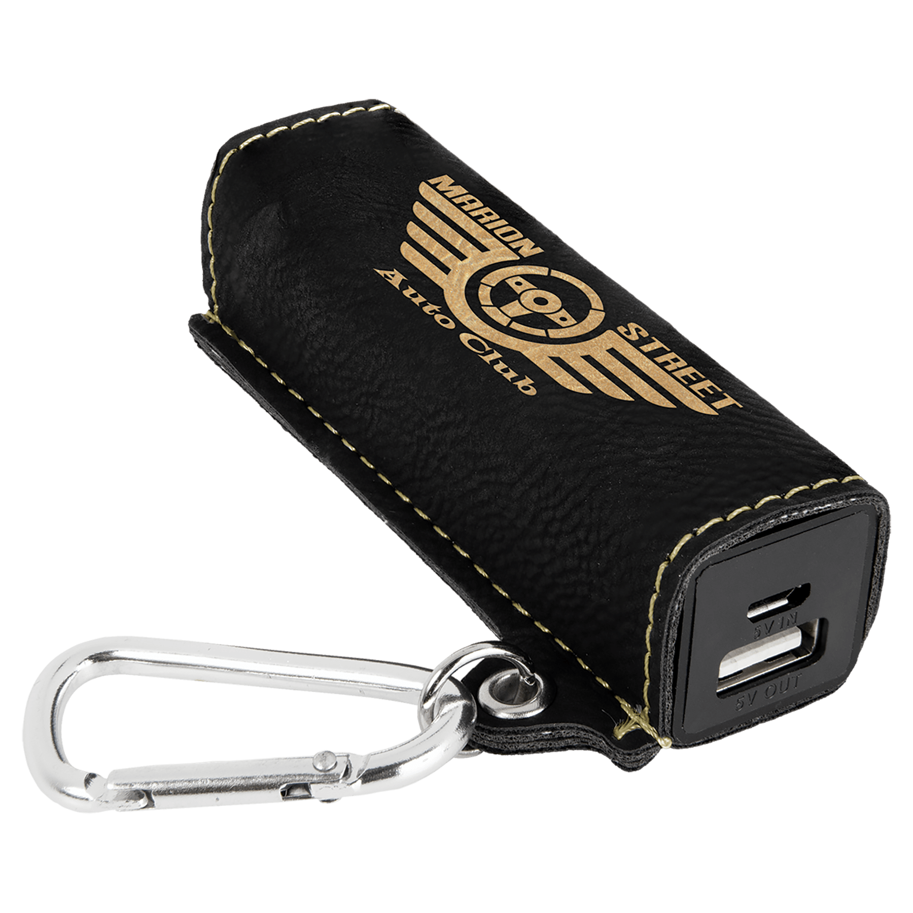 Laserable Leatherette 2200 Mah Power Bank With Usb Cord 2