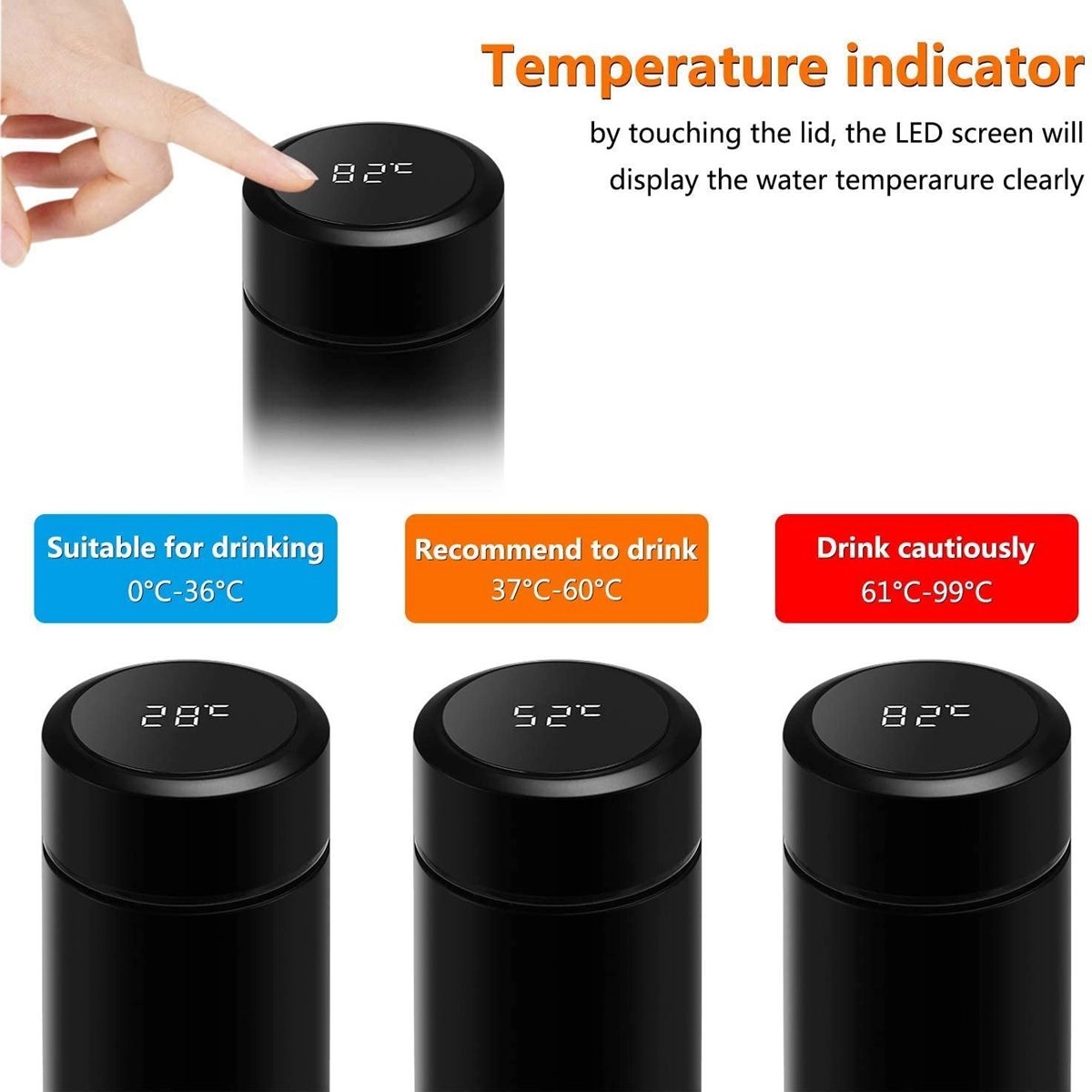 17Oz Intelligent Temperature Display Insulated Water Bottle 3