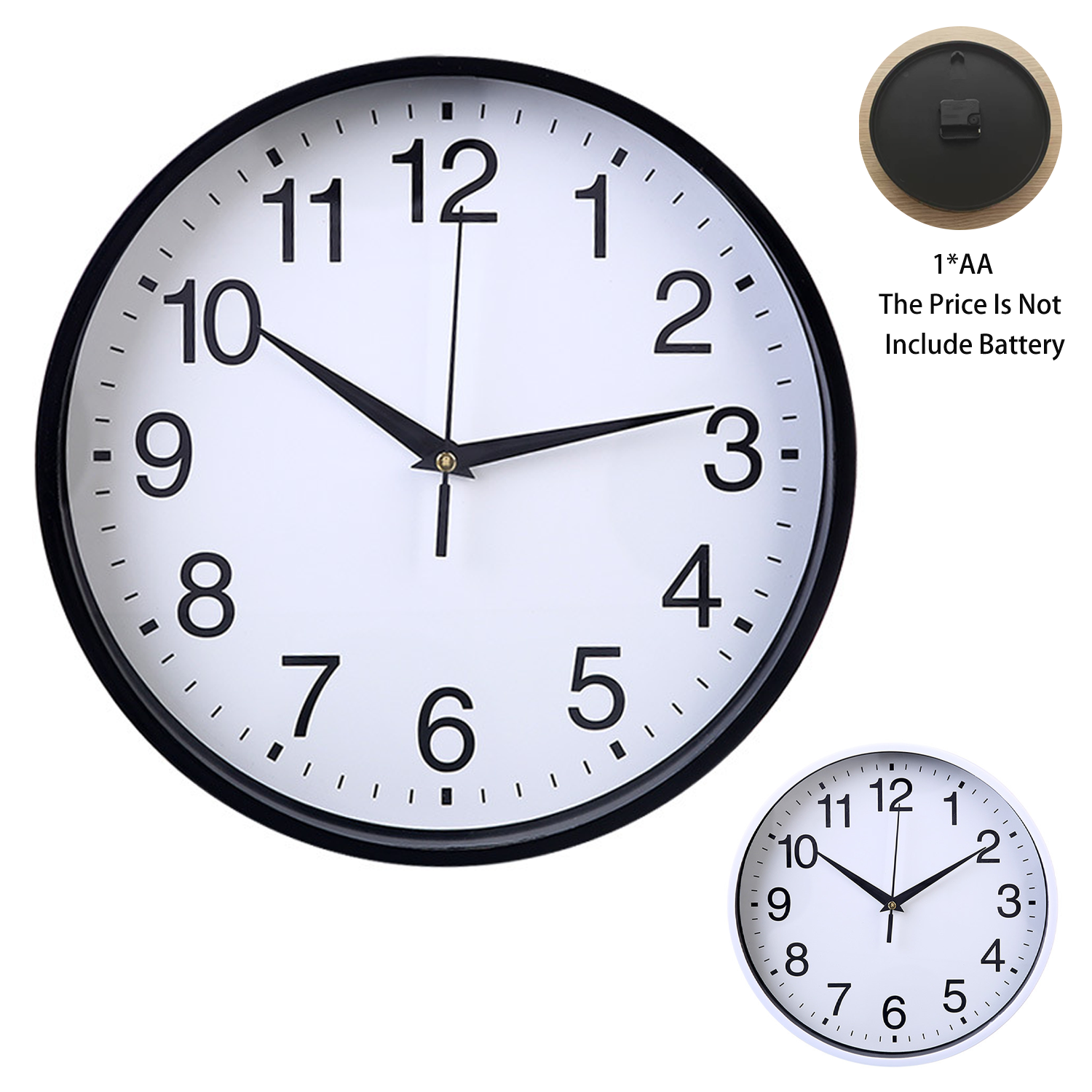 Silent Battery Operated Plastic Wall Clock 6