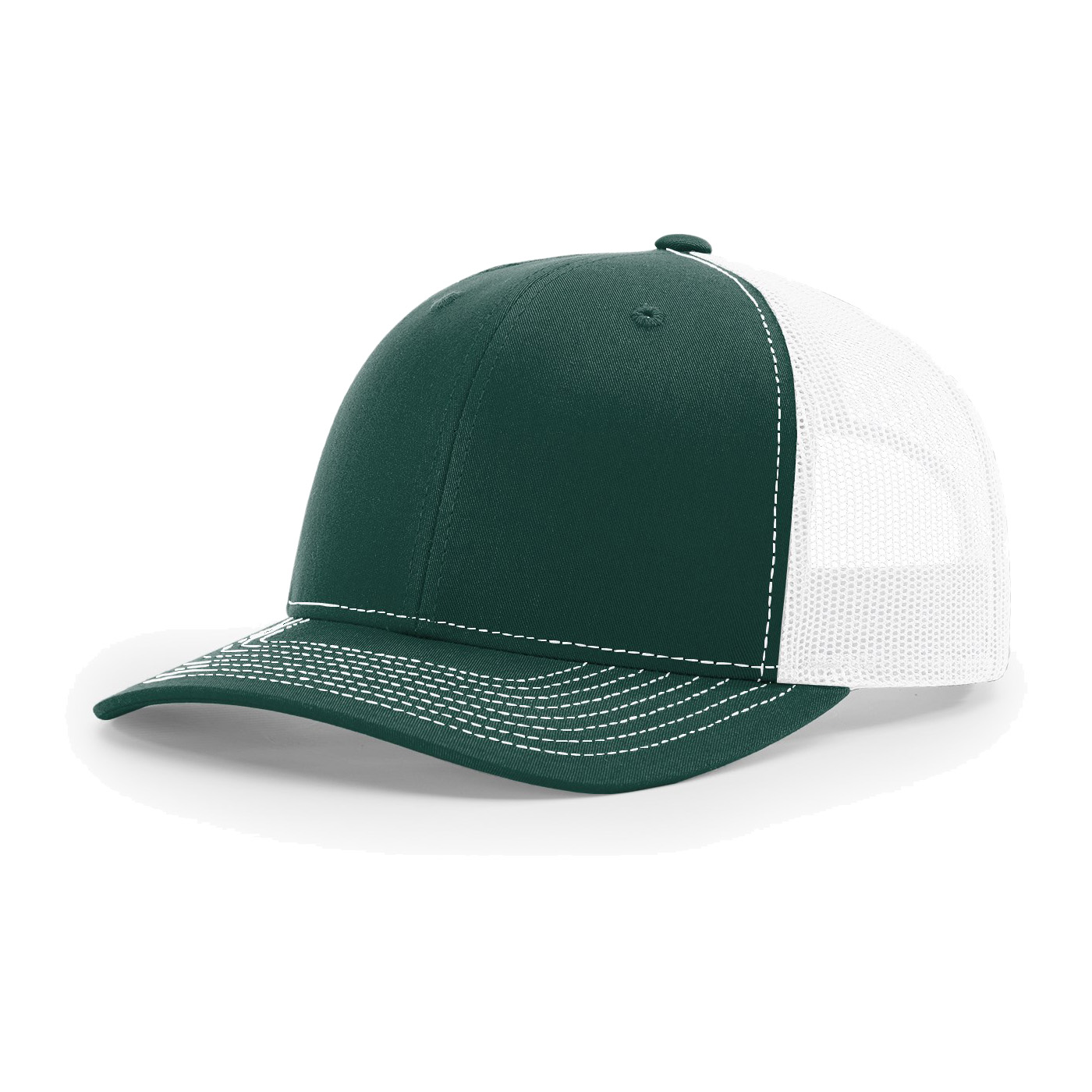 Richardson 112 6-Panel Snapback Trucker Hat w/Leatherette Adhesive Patches or Embroidery 44
