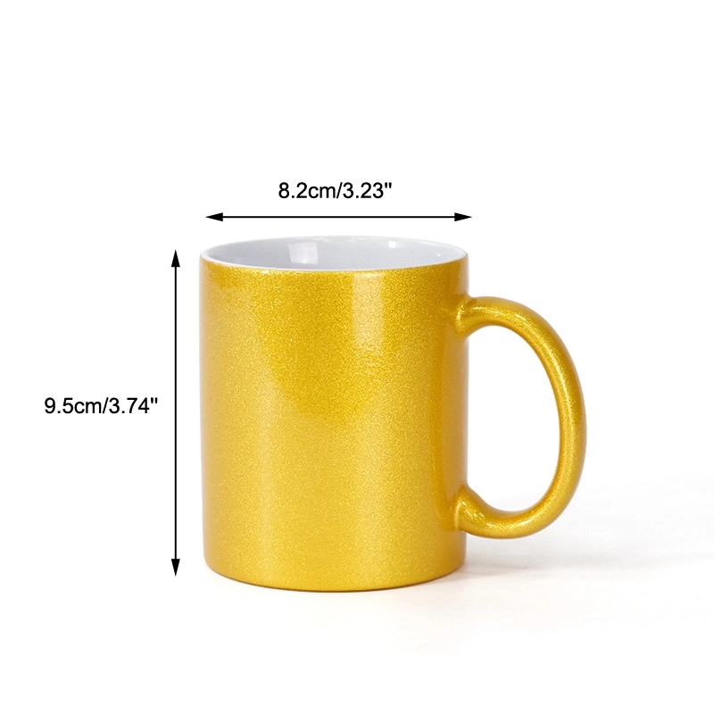 11 oz Full Color Sublimation Glossy Sparkly Ceramic Mug 1