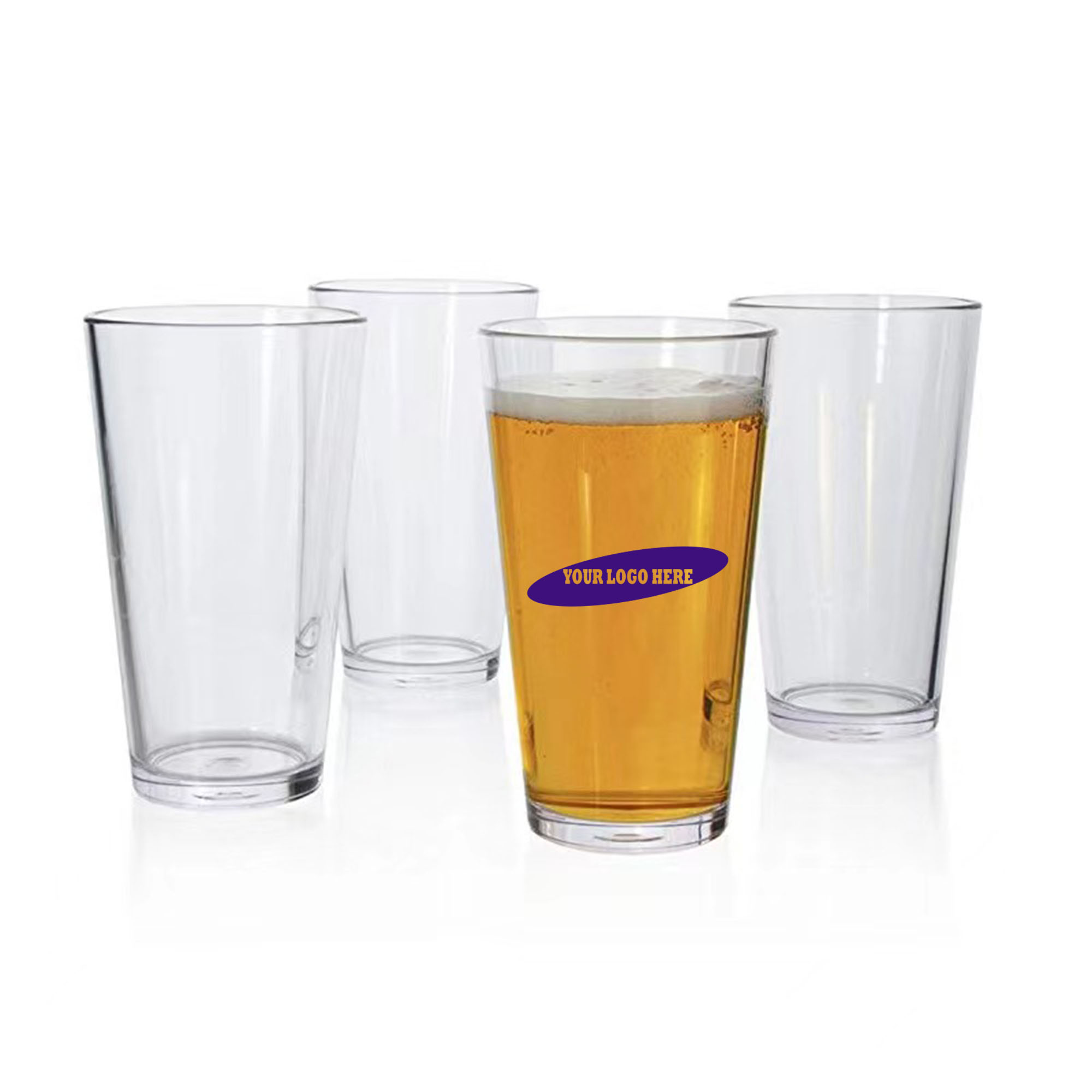 Beer Glass PINT 16 OZ., custom glassware with logo imprint 2