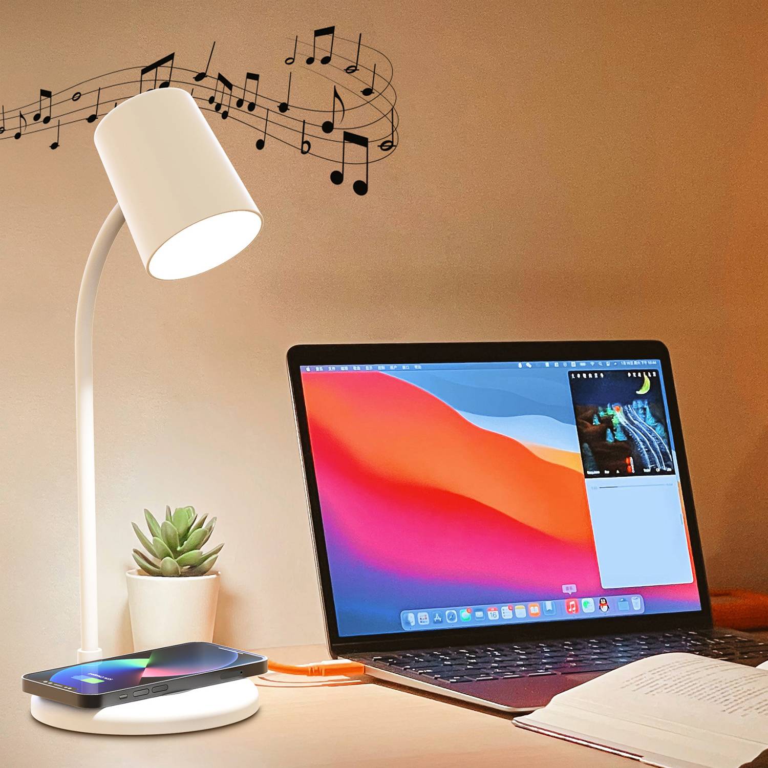 Wireless charging music table lamp speaker 6