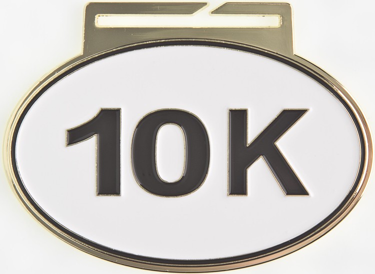 10K Large Oval Running Medal with Ribbon 1