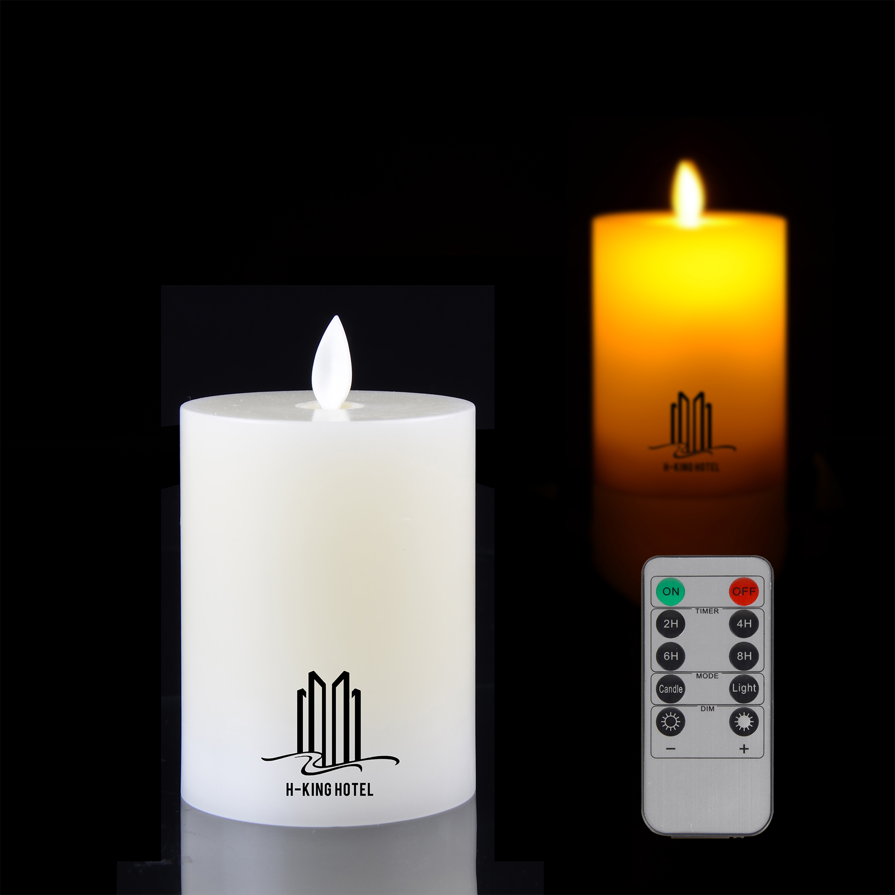 4" x 3" Flameless Pillar Moving Wick Faux Candle With Remote 2