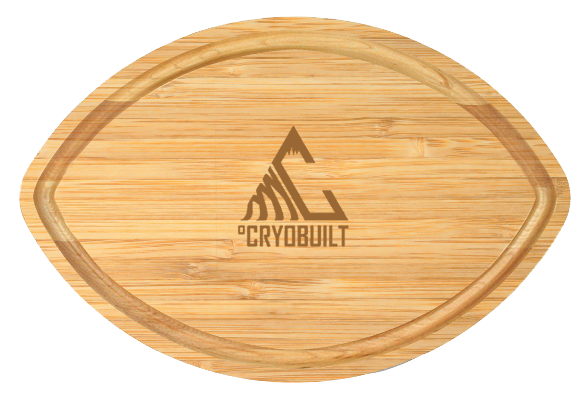 15" Football Shape Bamboo Cutting Board with Juice Groove 2
