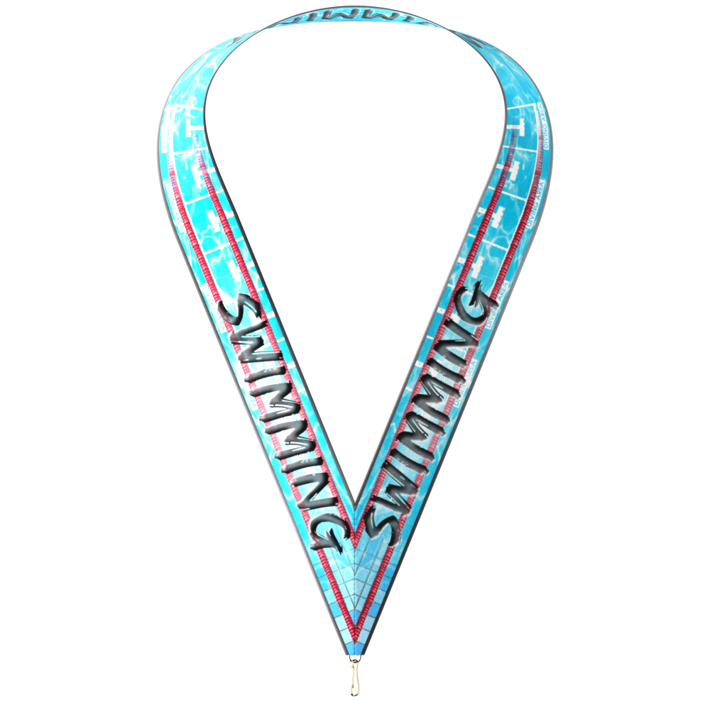 1-1/2" x 34" Sublimated Swimming Neckband w/ Quick Clip 4