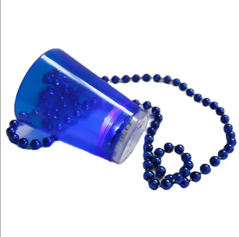 2 Oz. Light Up Green Shot Glass W/ Bead Necklace 5