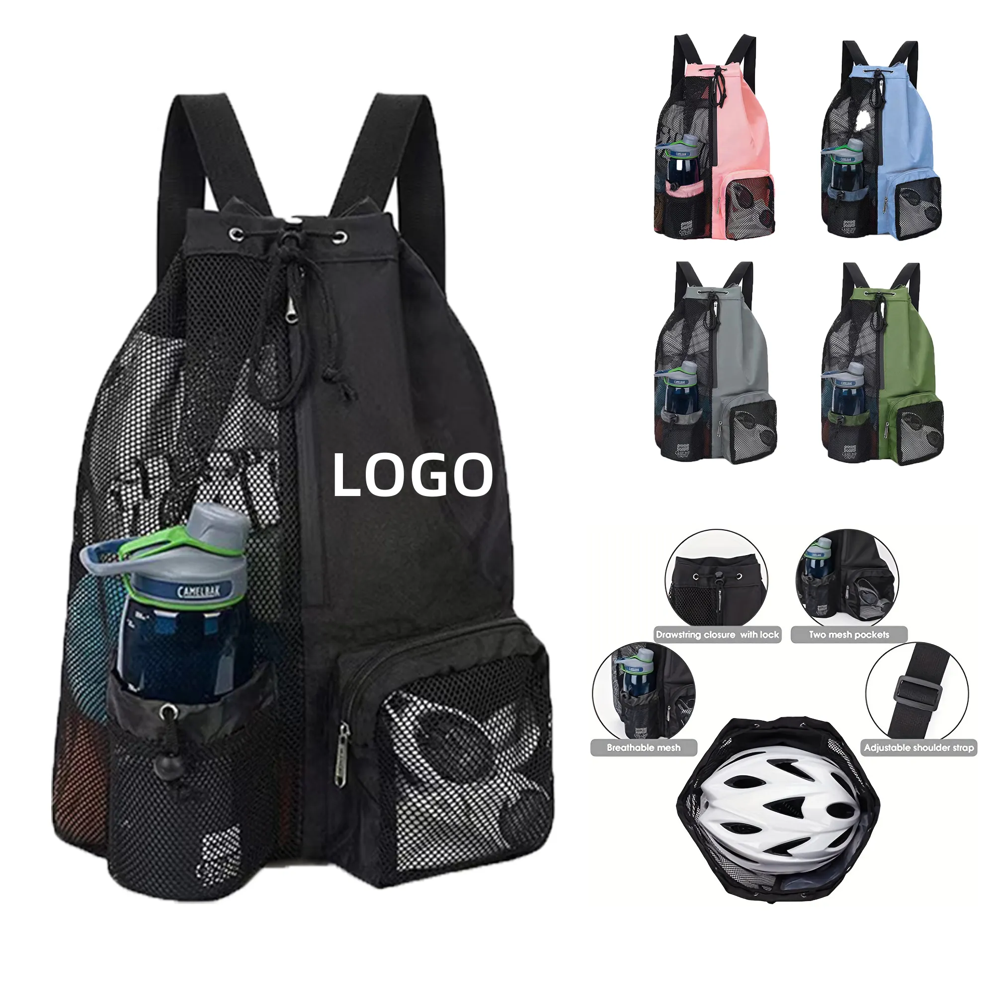 Open Mesh Gym Bag Lightweight Breathable Sports Equipment 3