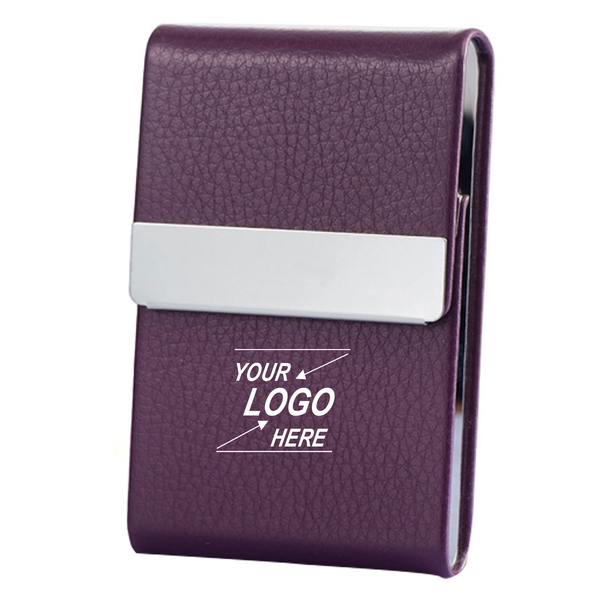 Premium Faux Leather Metal Business Card Holder 6