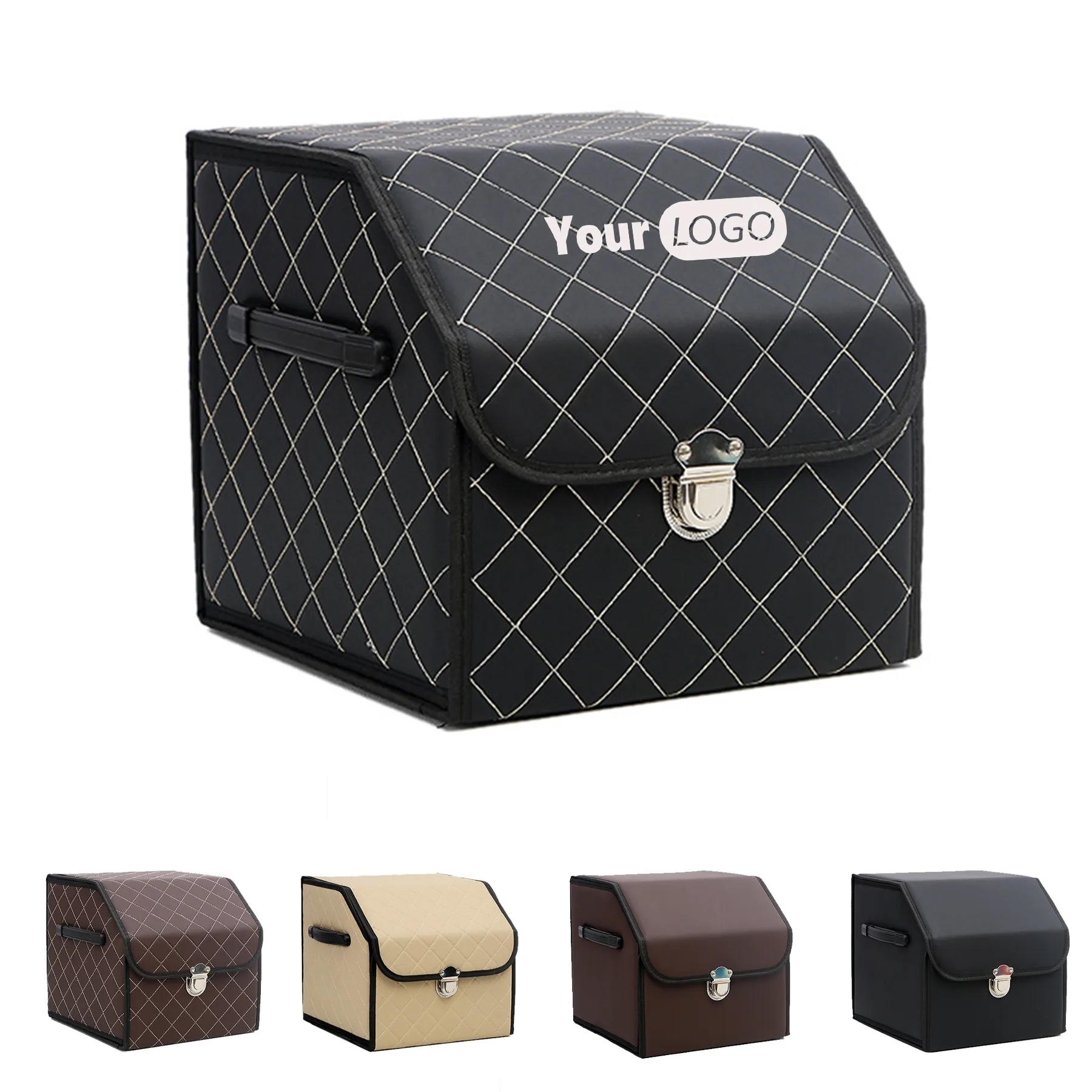Leather Small Folding Car Storage Box 2