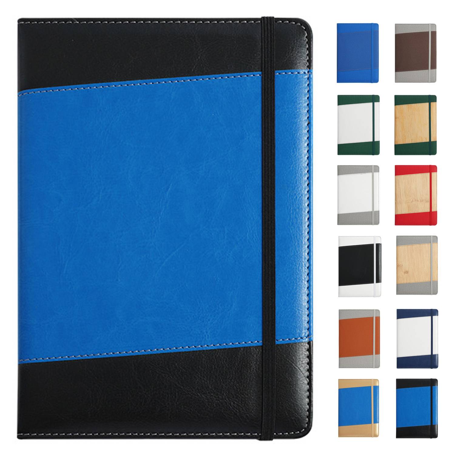 A5 PU Patchwork Business Notebook w/ Strap 6