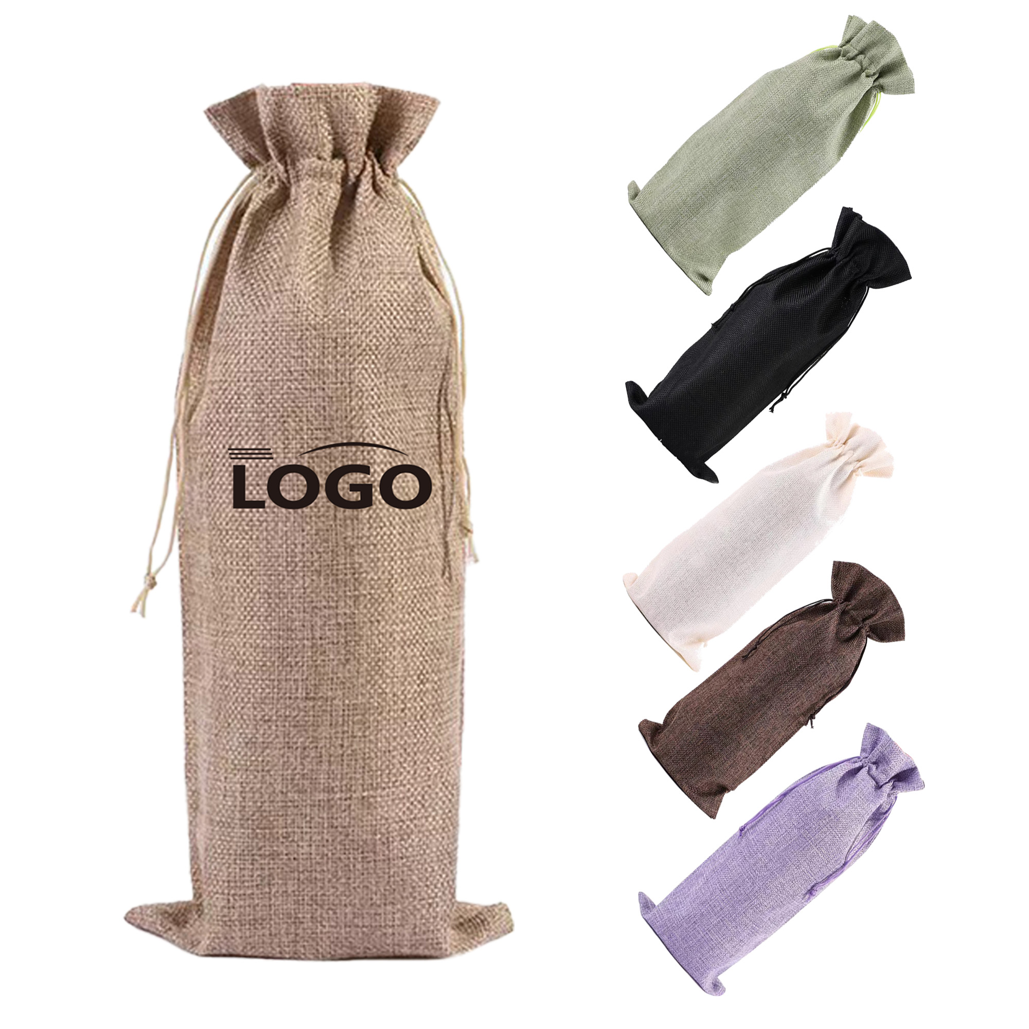 Drawstring Burlap Wine Bag Gift Tote Storage Sackcloth 7