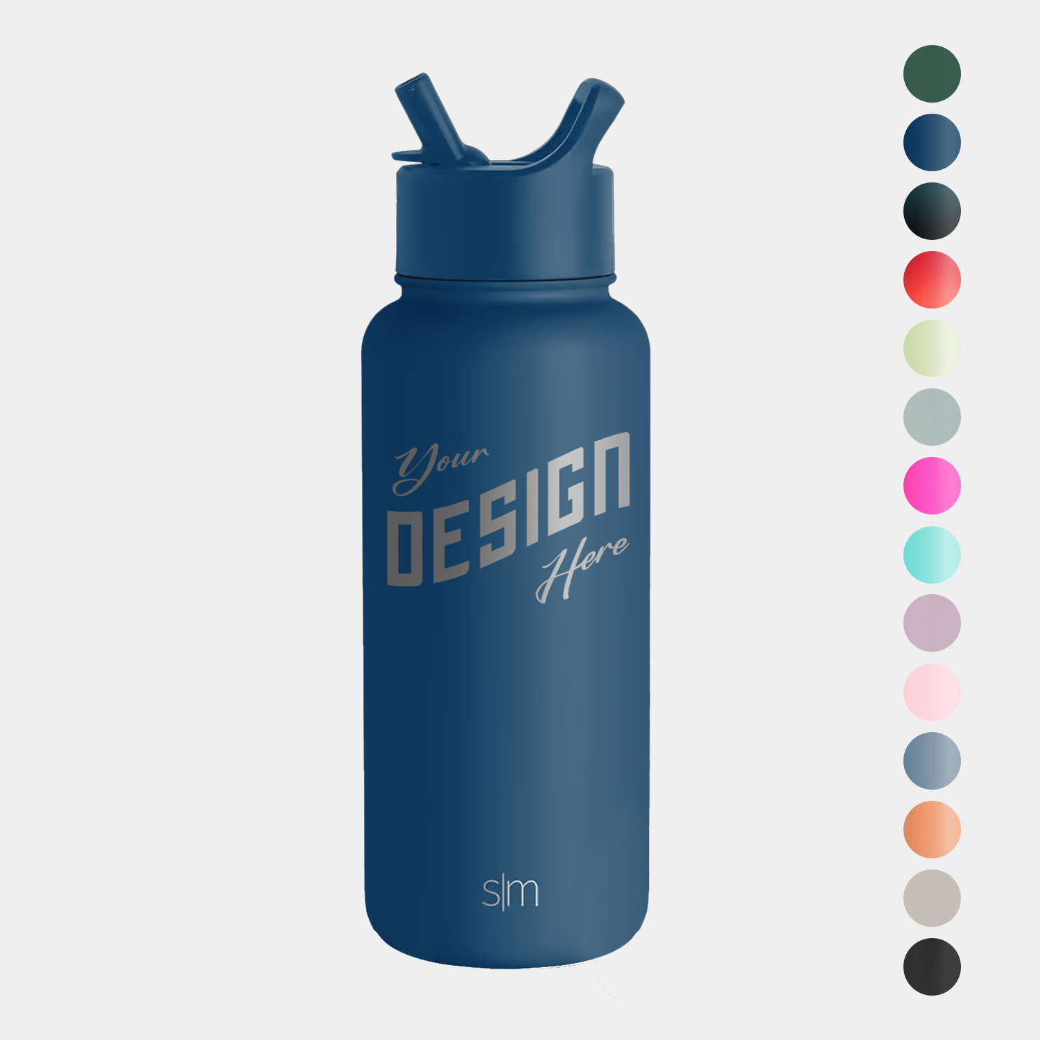 32 oz Simple Modern® Stainless Steel Insulated Water Bottle w/ Straw Lid, custom water bottle with logo imprint 2