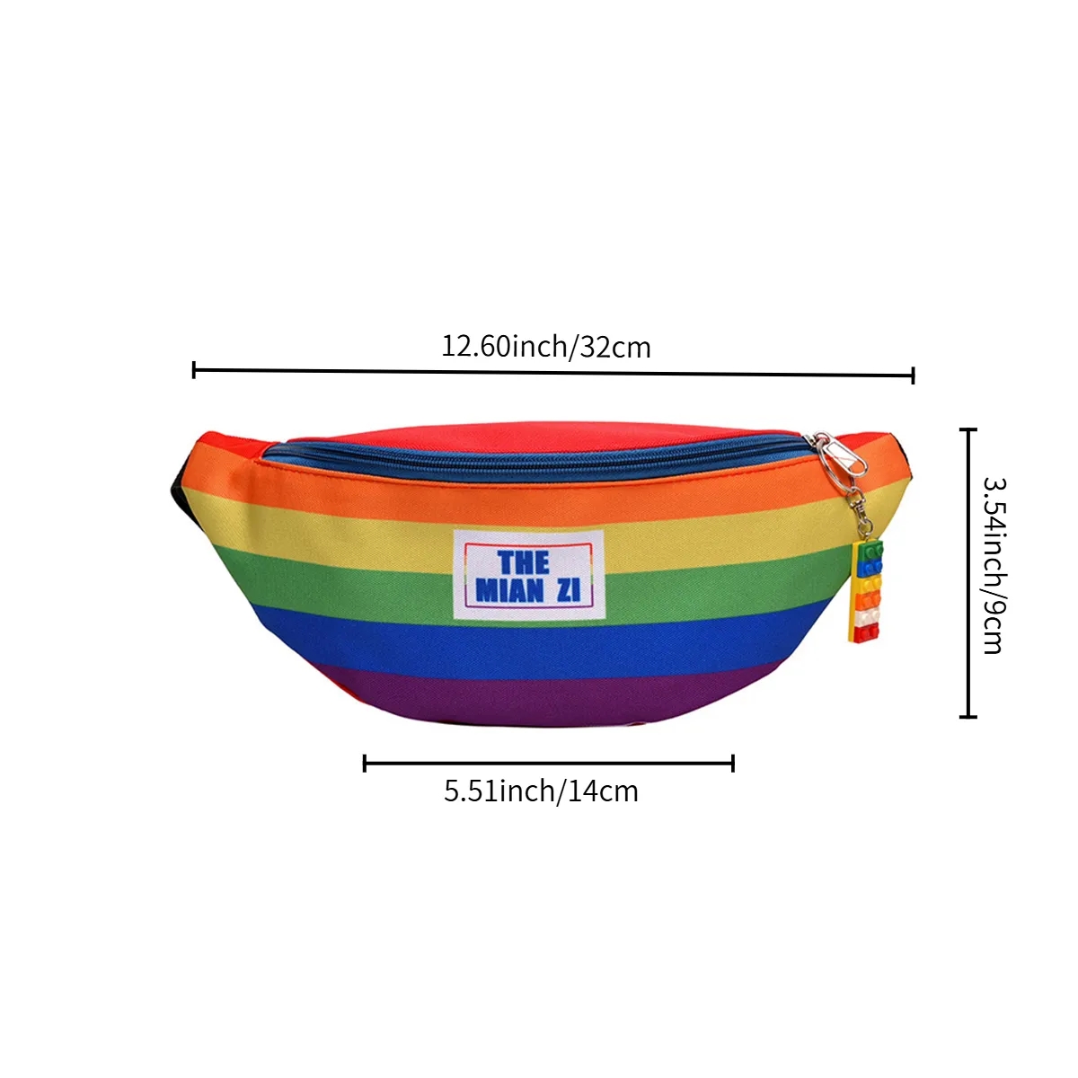 Custom Rainbow Stripe Fanny Pack Waist Bag 2