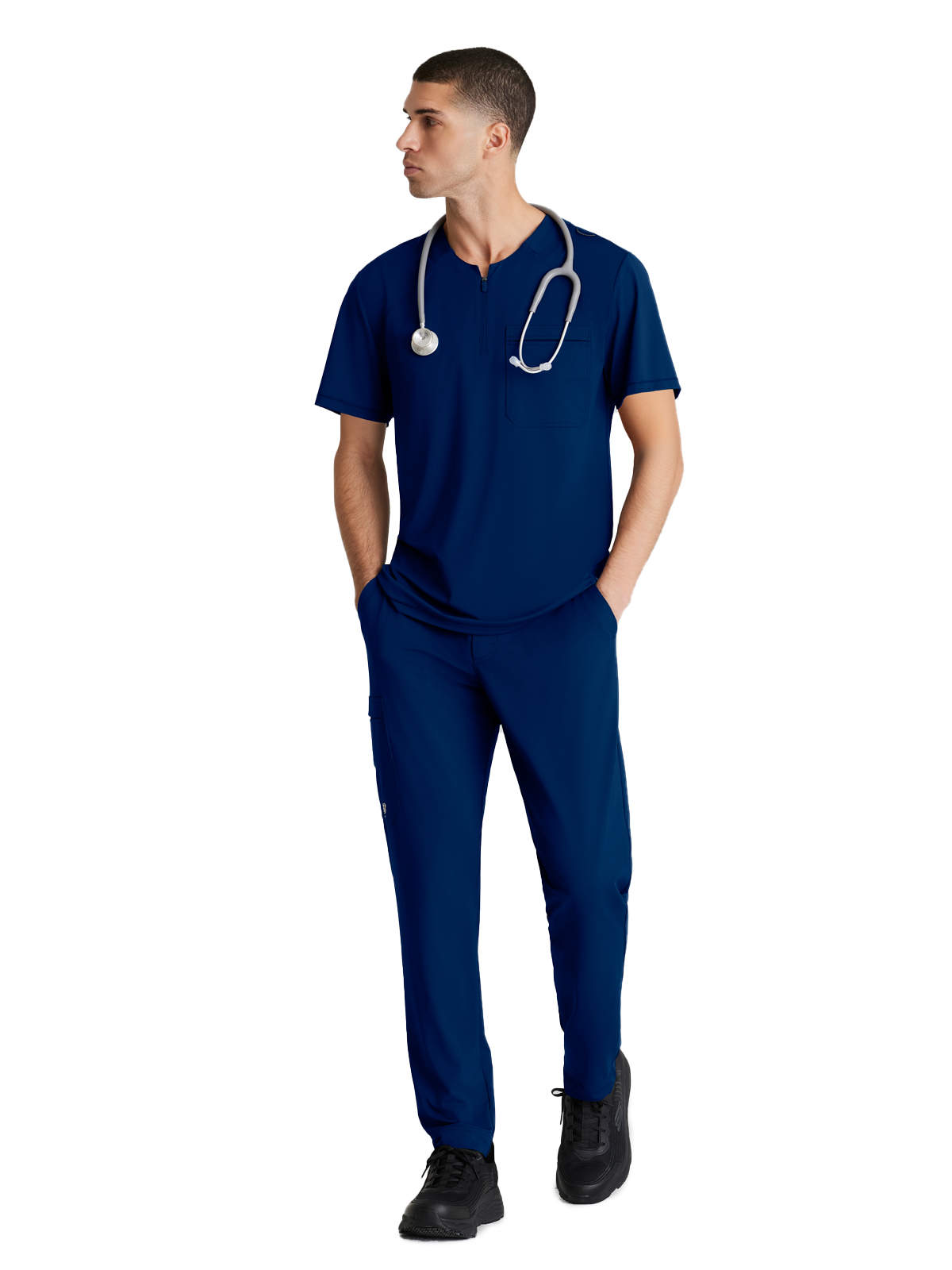 Skechers Slip-Ins - Men's One-Pocket Curved Neck Flex Scrub Top 15