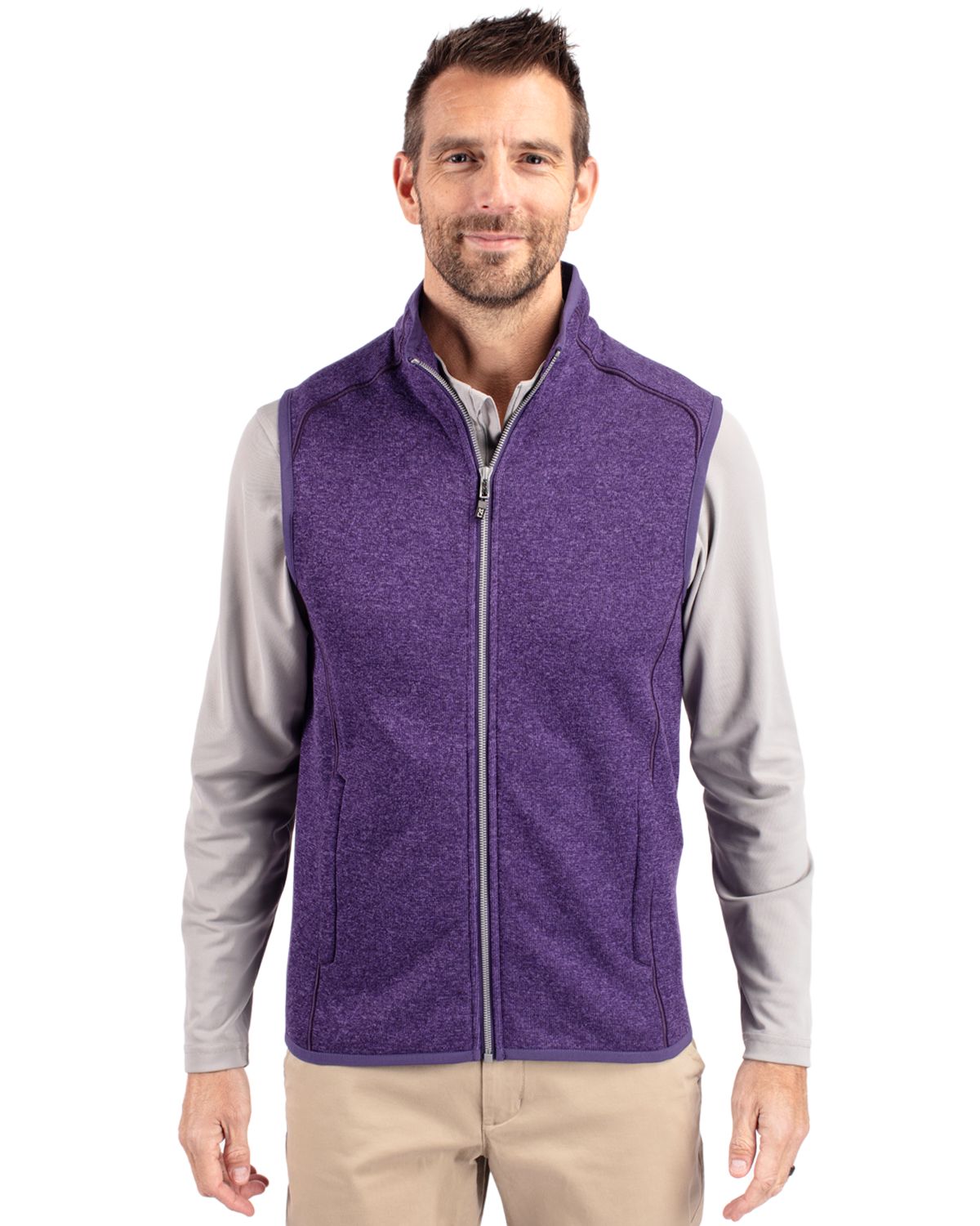 Cutter & Buck Mainsail Sweater-Knit Mens Full Zip Vest 48