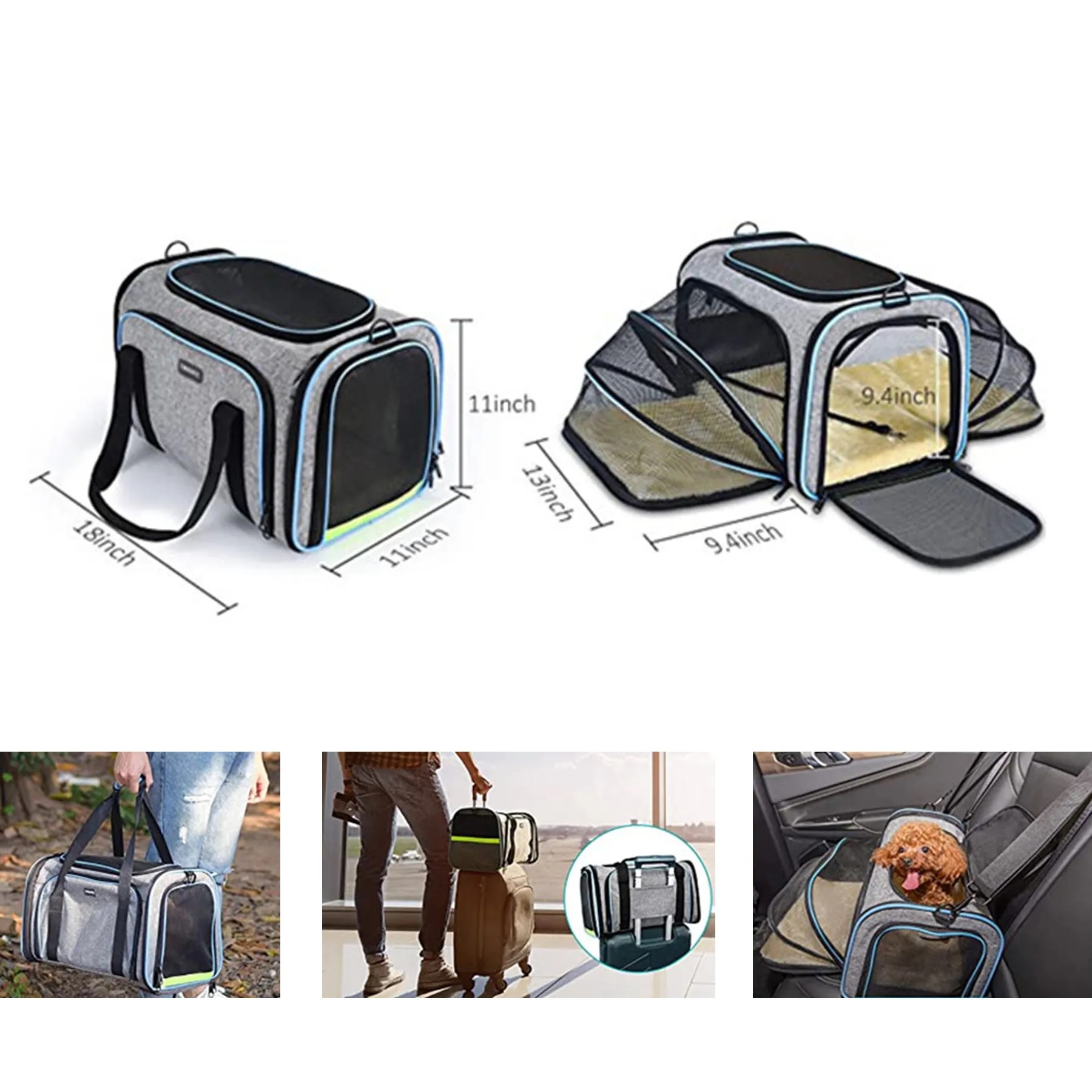 Expandable Pet Carrier Bags 3