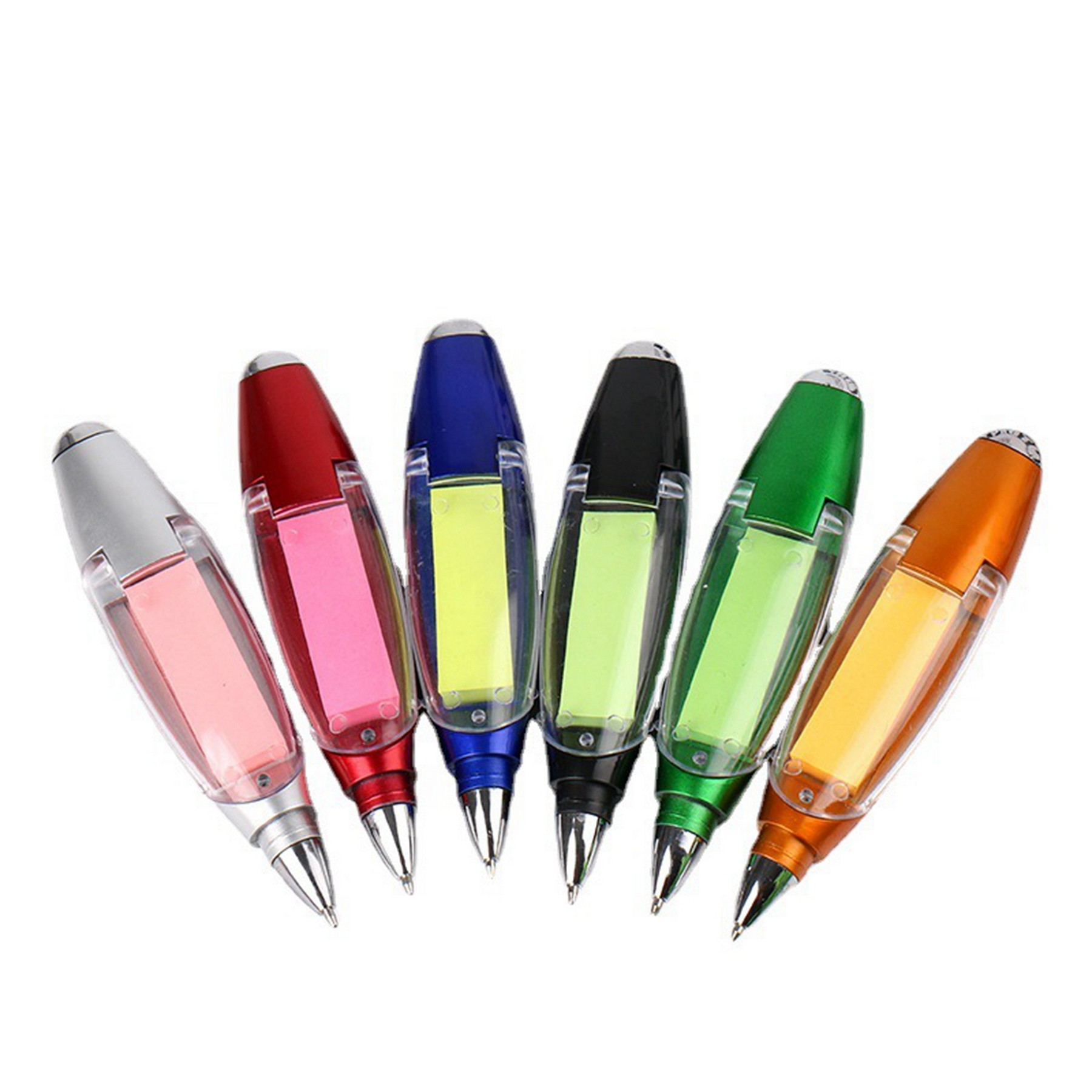 Functional Ball Point Pen with Sticky Notes/Flashlight 3