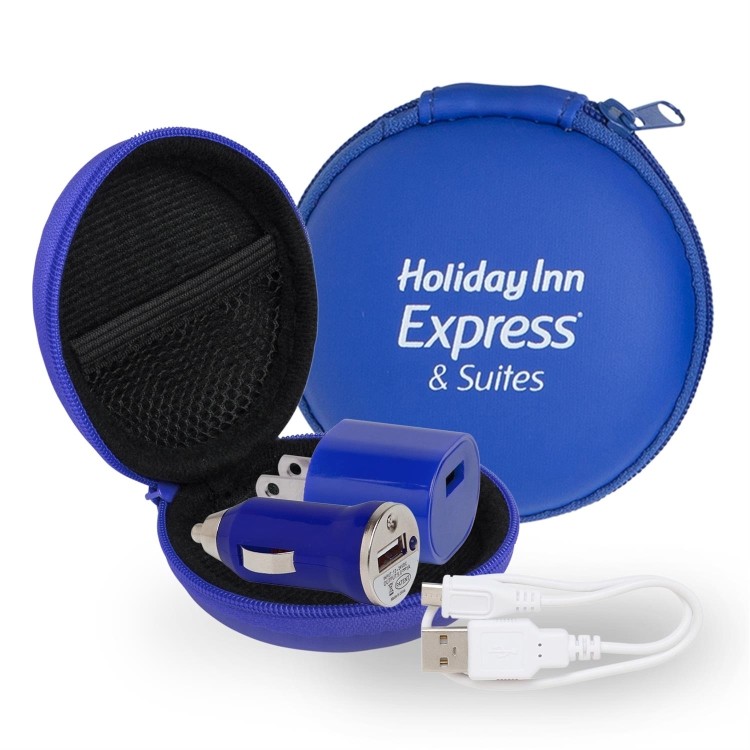 Techy Travel Set in Round Eva Case