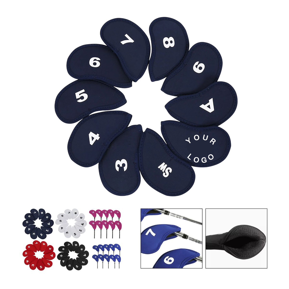 11 Piece Golf Club Headcovers with Durable Fabric 3