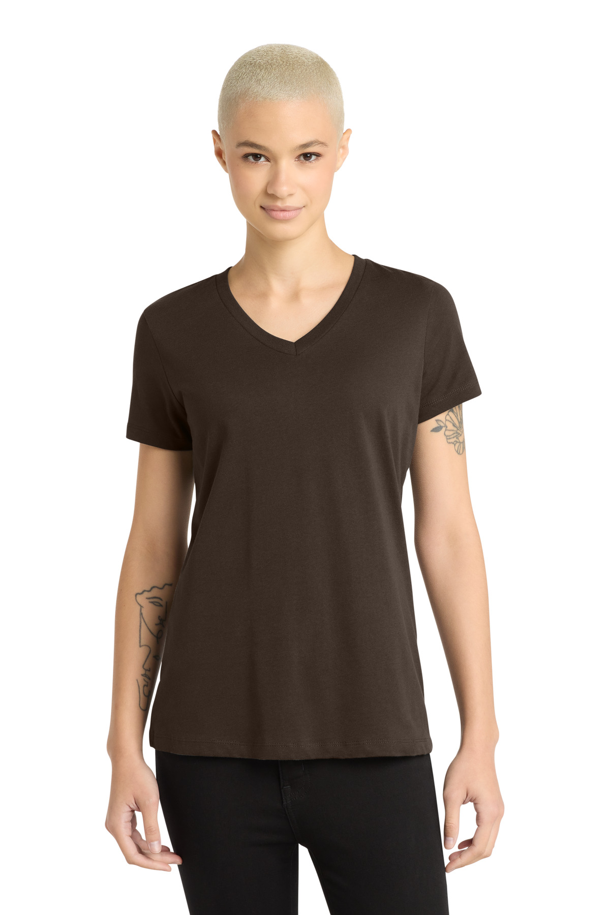 District - Women's Perfect Weight V-Neck Tee. DM1170L 18