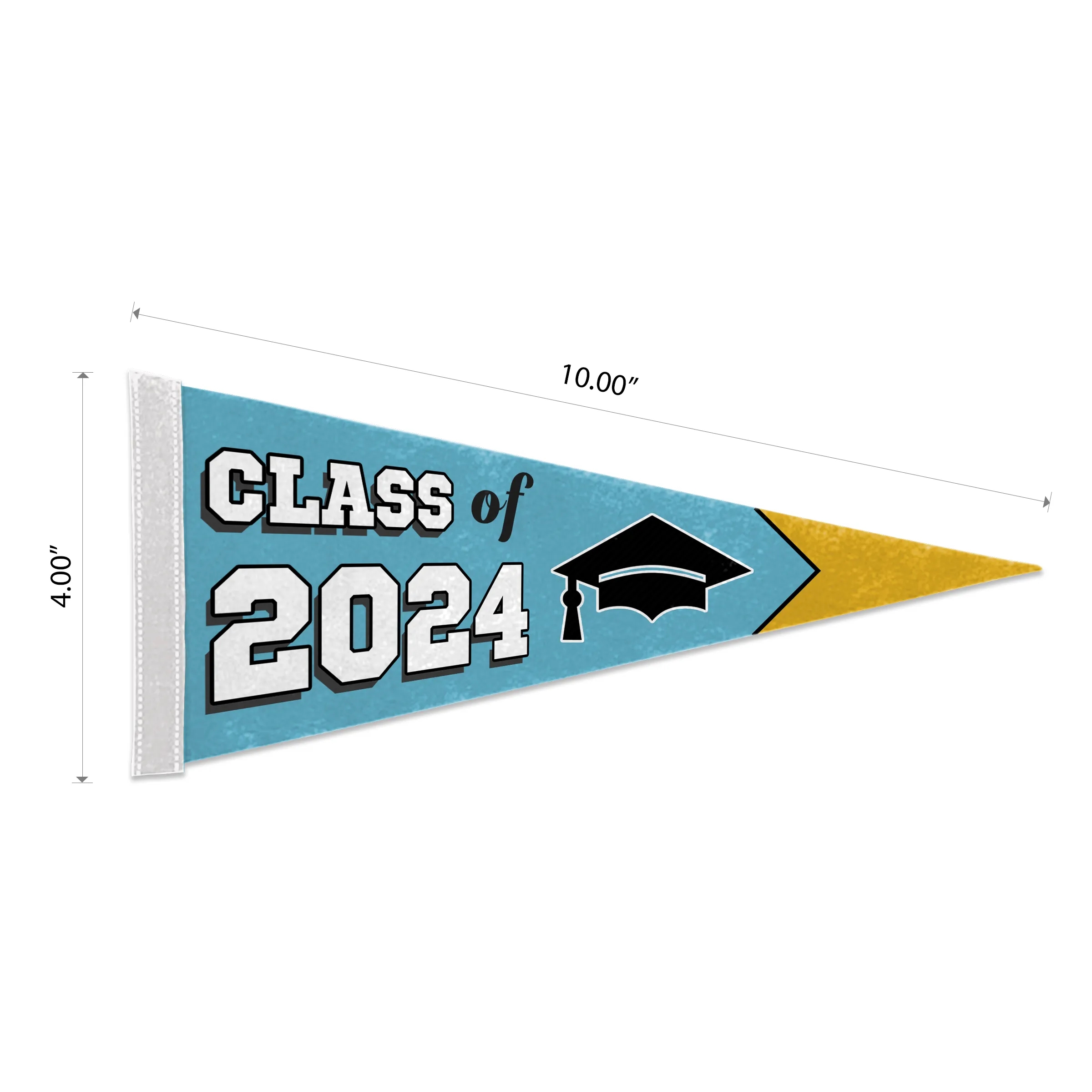 4"x10" Custom Full Color Printed Felt Pennant - 1ply 2-Sided 6