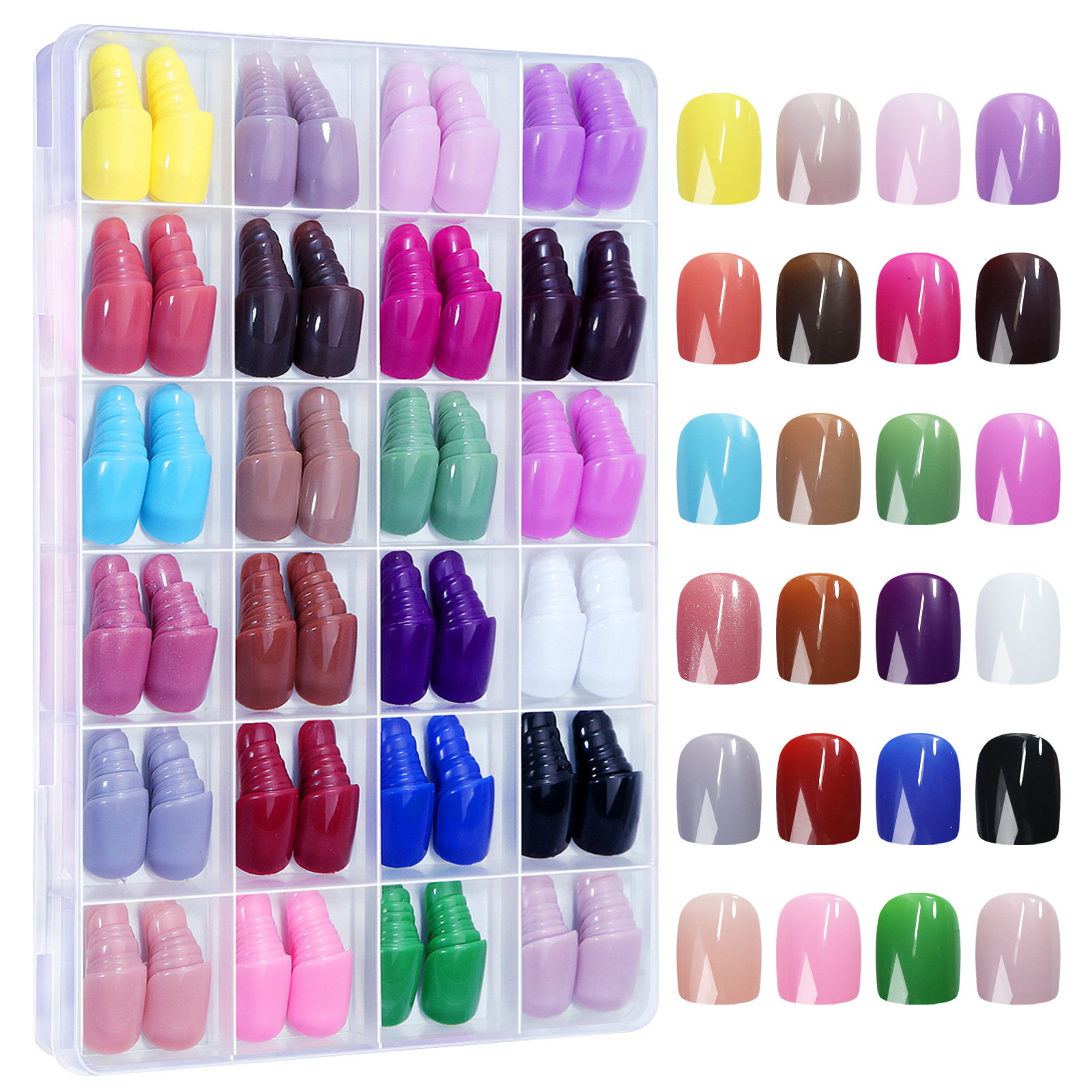 24 Colors 576PCS Press on Nails for Nail Art 4