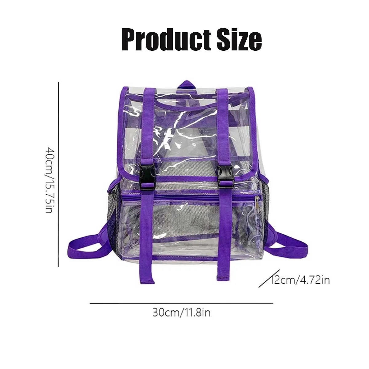Large Capacity Clear Bags Stadium Approved School Backpacks 4