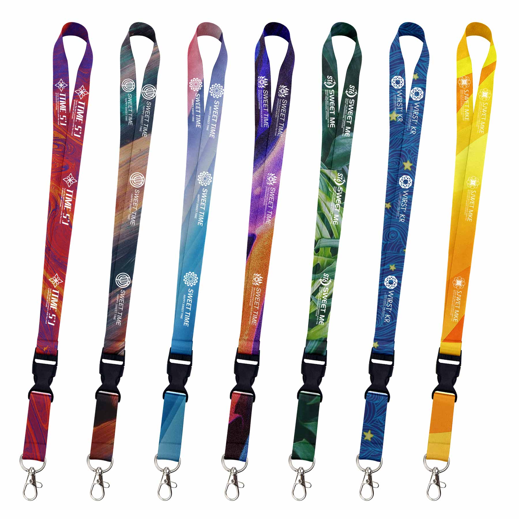 Full Color Dye Sublimated Lanyard w/ Lobster Hook and Plastic Buckle 1