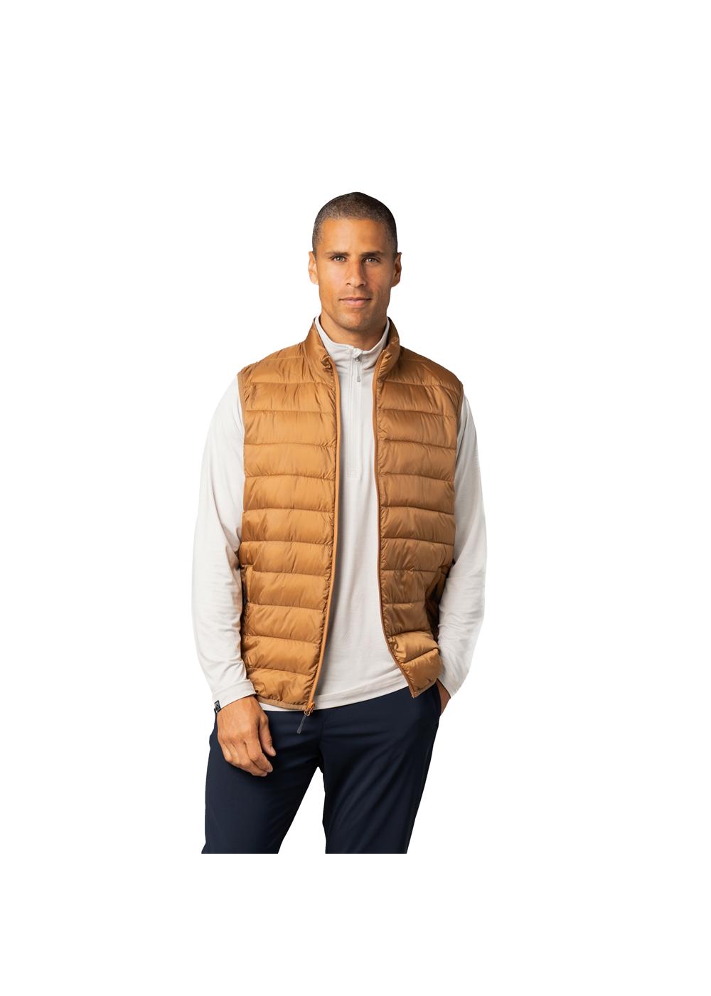 Storm Creek Men's Pacific Puffer 100 GSM Insulated Faux Down Packable Quilted Vest 25