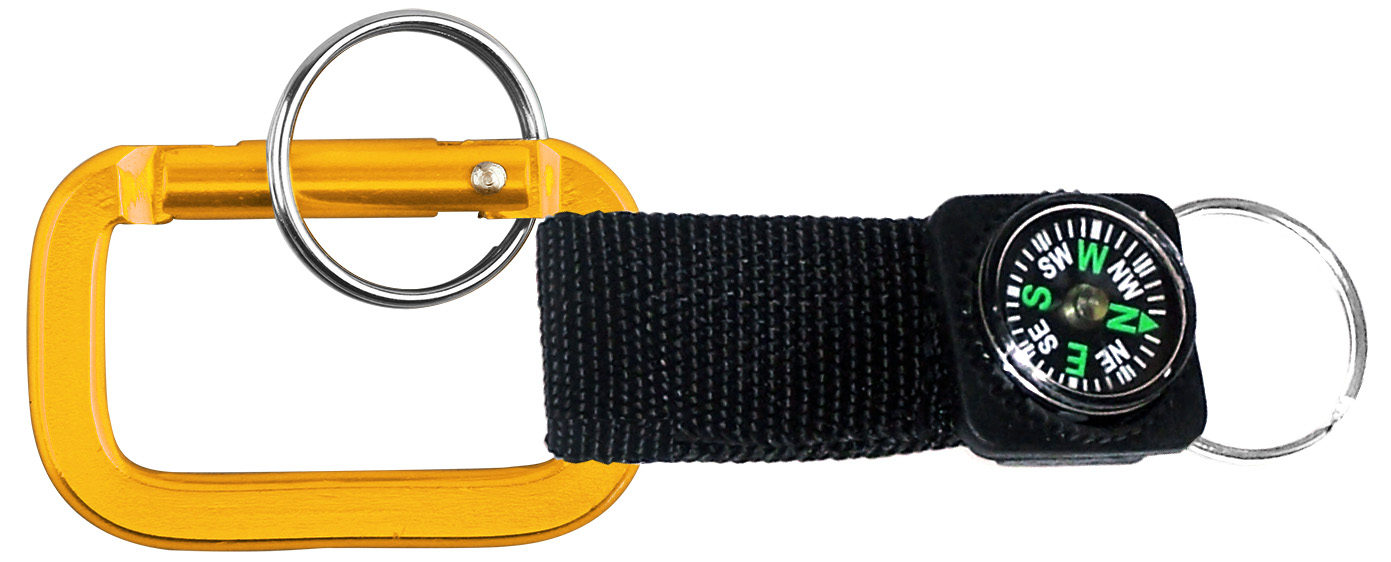 Square Shaped Carabiner with Strap and Compass 6