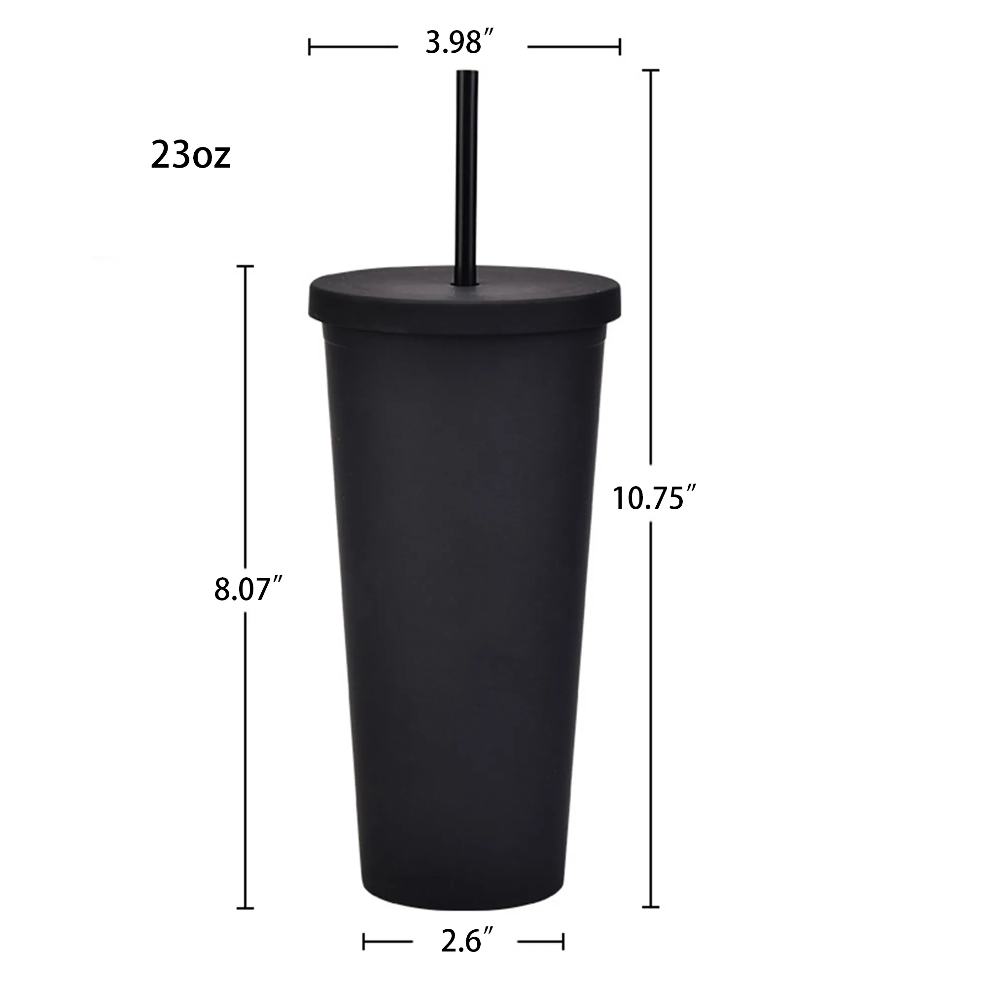 23oz Acrylic Water Cup With Lid And Straw 5