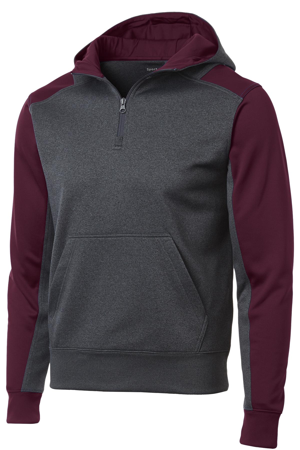 Sport-Tek Tech Fleece Colorblock 1/4-Zip Hooded Sweatshirt. ST249, custom hoodie or sweatshirt with logo imprint 36