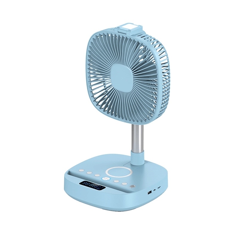 Wireless charging Clock Usb Speaker Led with Table Fan Stand 11